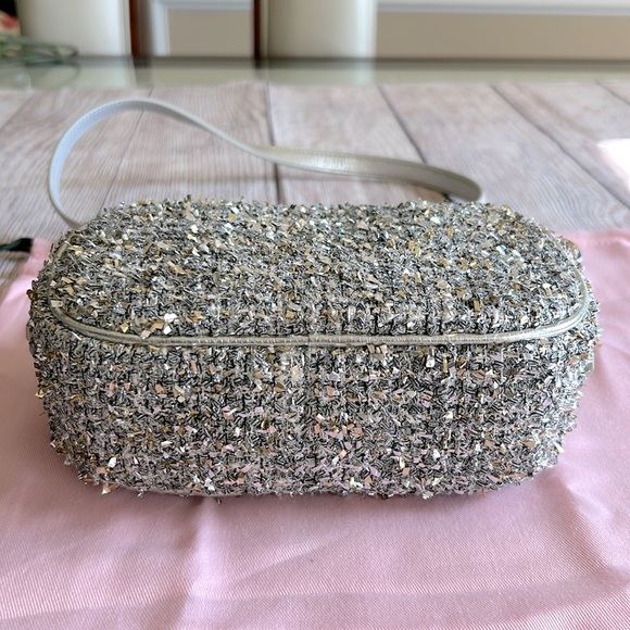 NWT Kate Spade New Camera Silver Multi Metallic Tweed Fabric Small crossbody bag - Picture 4 of 6